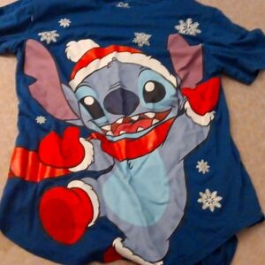 A blue Stitch Christmas shirt